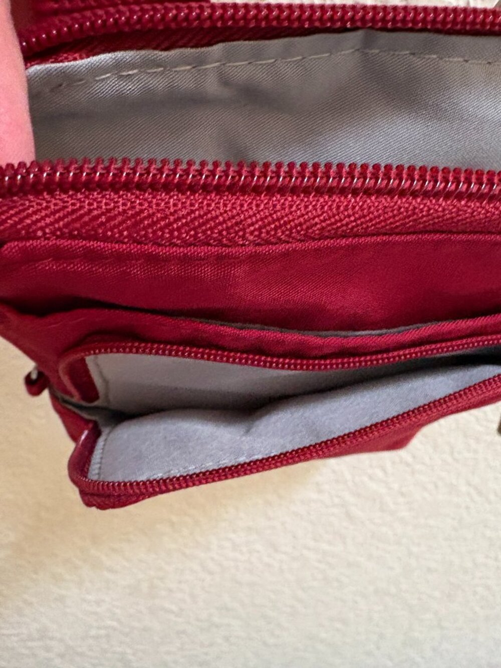 Baggallini Women's Securtex Anti-theft Activity Crossbody Bag in Ruby Red - Picture 7 of 12